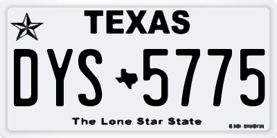 TX license plate DYS5775