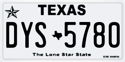 TX license plate DYS5780