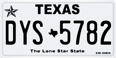 TX license plate DYS5782