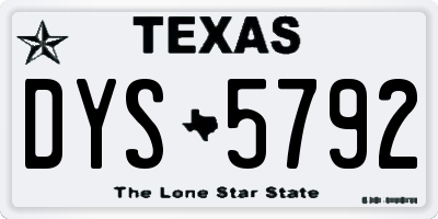 TX license plate DYS5792