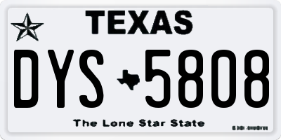 TX license plate DYS5808