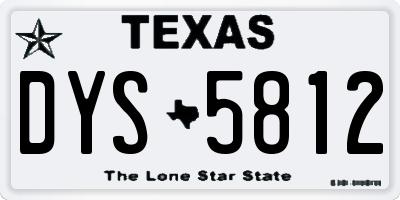 TX license plate DYS5812