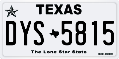 TX license plate DYS5815