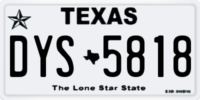 TX license plate DYS5818