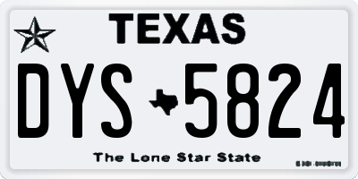 TX license plate DYS5824