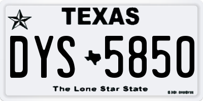 TX license plate DYS5850
