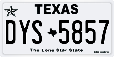TX license plate DYS5857
