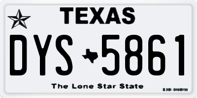 TX license plate DYS5861