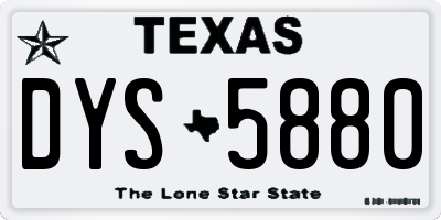 TX license plate DYS5880