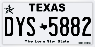 TX license plate DYS5882