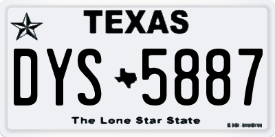TX license plate DYS5887