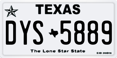TX license plate DYS5889