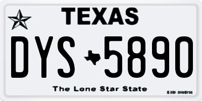TX license plate DYS5890