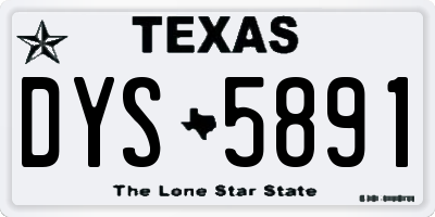 TX license plate DYS5891