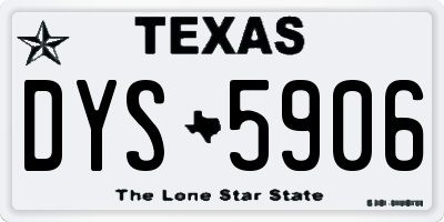 TX license plate DYS5906