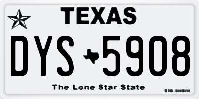 TX license plate DYS5908