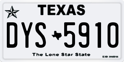 TX license plate DYS5910