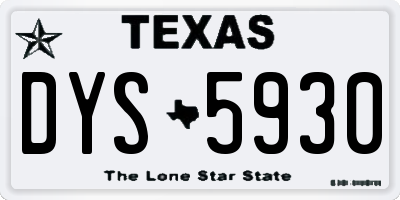 TX license plate DYS5930