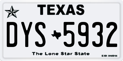 TX license plate DYS5932