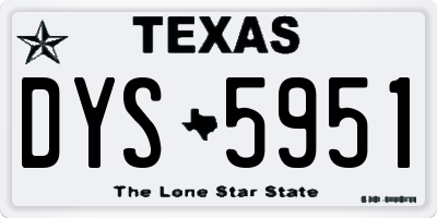 TX license plate DYS5951