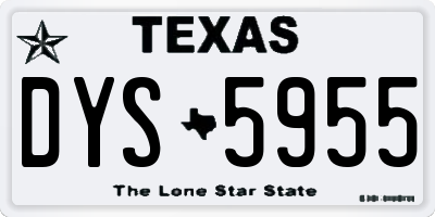 TX license plate DYS5955