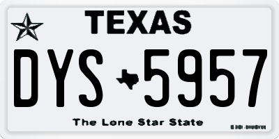 TX license plate DYS5957