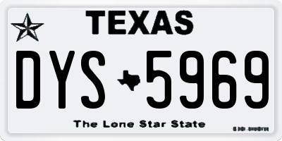 TX license plate DYS5969