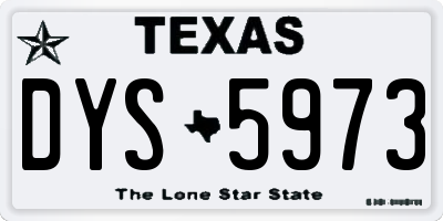 TX license plate DYS5973