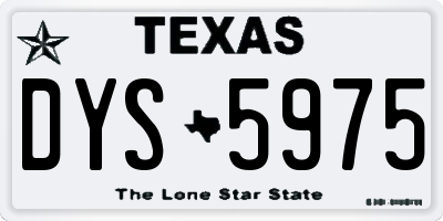 TX license plate DYS5975