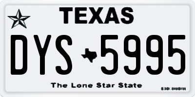 TX license plate DYS5995