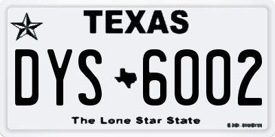 TX license plate DYS6002