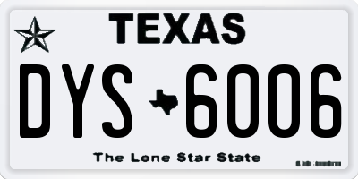 TX license plate DYS6006