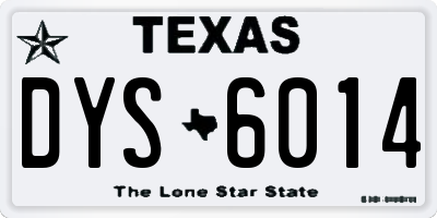 TX license plate DYS6014