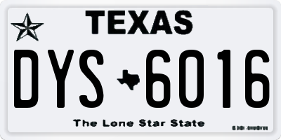 TX license plate DYS6016