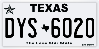 TX license plate DYS6020