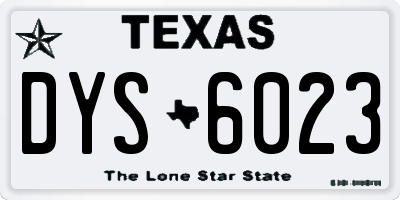 TX license plate DYS6023