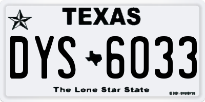 TX license plate DYS6033