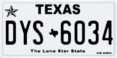 TX license plate DYS6034