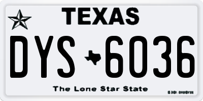 TX license plate DYS6036