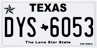 TX license plate DYS6053