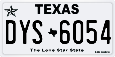 TX license plate DYS6054