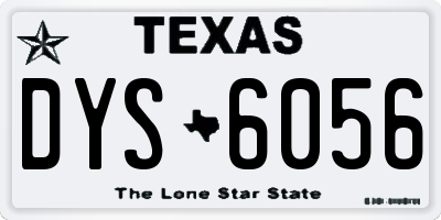TX license plate DYS6056