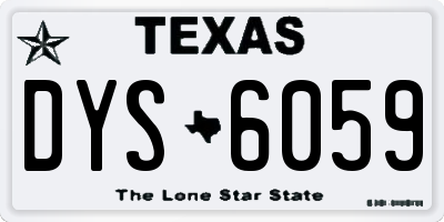 TX license plate DYS6059