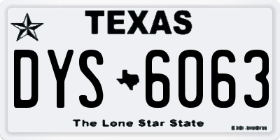 TX license plate DYS6063