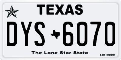 TX license plate DYS6070