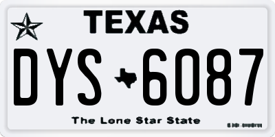 TX license plate DYS6087
