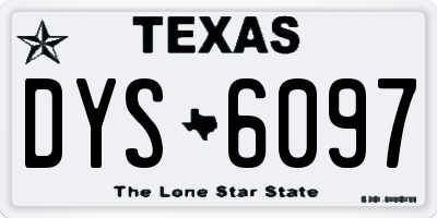 TX license plate DYS6097