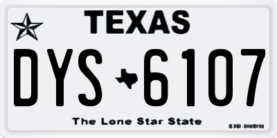 TX license plate DYS6107
