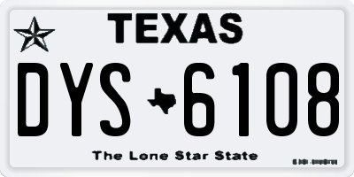TX license plate DYS6108