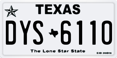 TX license plate DYS6110